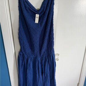 Elegant Strapless Dress in Royal Blue